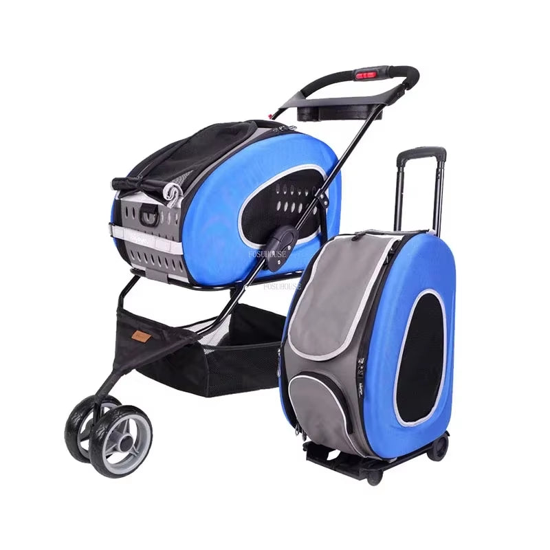 PawPorta 4-in-1 Foldable Pet Stroller – The Stylish Ride for Pets on the Go